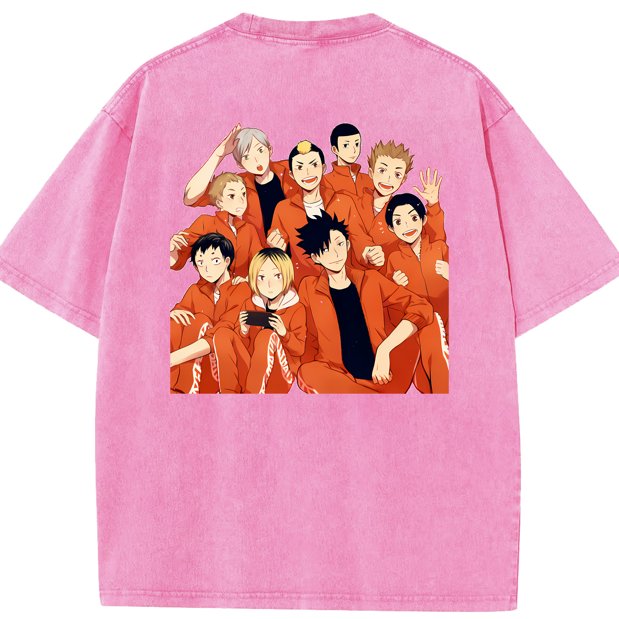 （画像用） ハイキュー!! Haikyu!! 綿100% ヴィンテージ風 半袖Tシャツ（背面プリント）